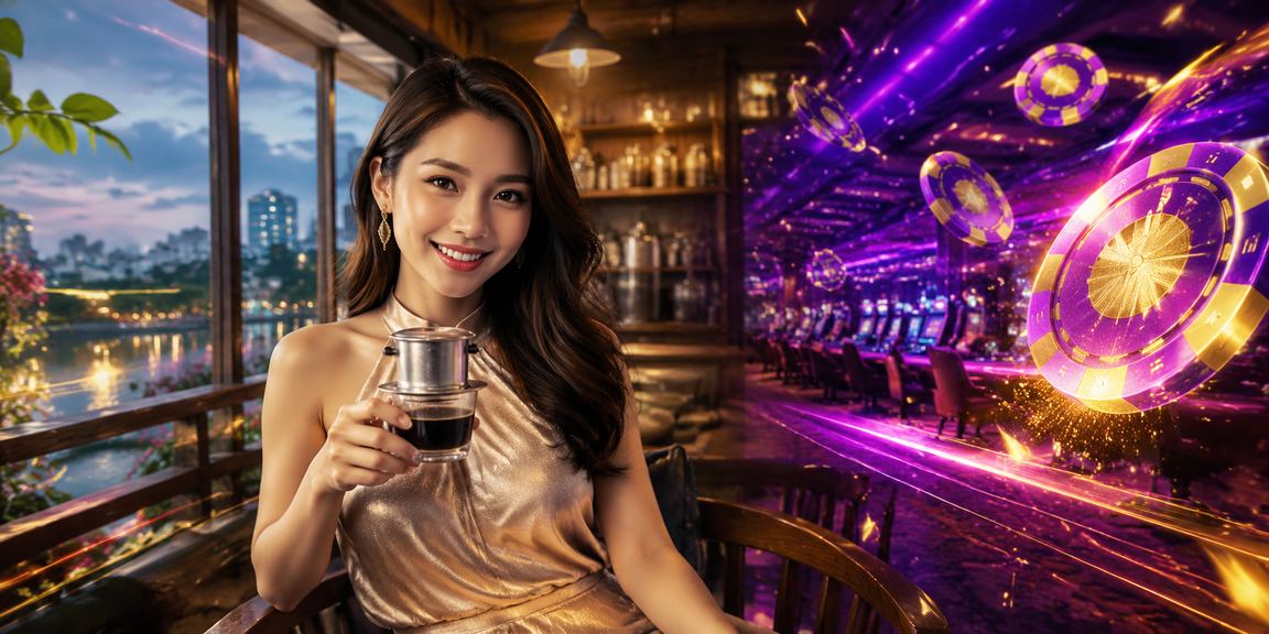 Người chơi cá cược casino thưởng thức cà phê tại Hà Nội về đêm