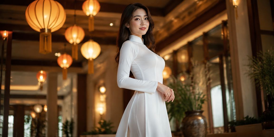 Phụ nữ Hội An trong trang phục áo dài nhận hoàn tiền qua điện thoại khi chơi casino
